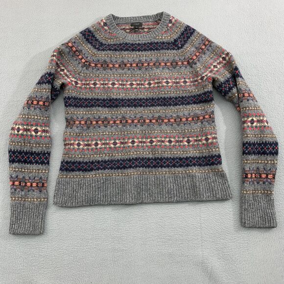 J.CREW Tops - J Crew Sweater Womens Medium Lambs Wool Pullover Aztec Southwestern Winter